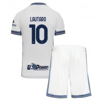 Inter Milan Lautaro Martinez #10 Fußballbekleidung Auswärtstrikot Kinder 2024-25 Kurzarm (+ kurze hosen)